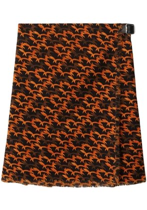 Burberry fox-print wool kilt - Black