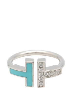 Tiffany & Co. Pre-Owned T-wire turquoise and diamond ring - Silver