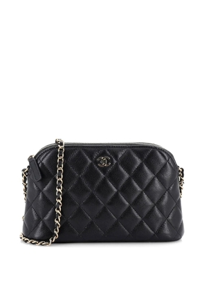 CHANEL Pre-Owned CC Dome Zip Clutch with Chain Quilted Caviar Small shoulder bag - Black