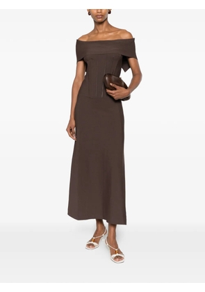 Erika Cavallini off-shoulder corset-style dress - Brown