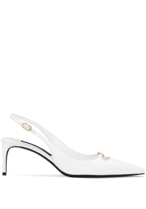 Dolce & Gabbana leather slingback pumps - White