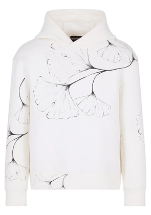 Emporio Armani graphic-print hoodie - White