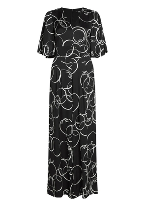 Karl Lagerfeld circle-print wide-leg jumpsuit - Black