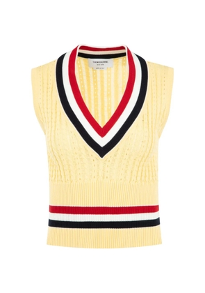 Thom Browne Cricket RWB-stripe vest - Yellow