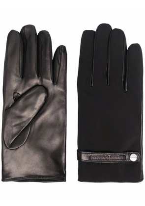 Emporio Armani classic leather gloves - Black