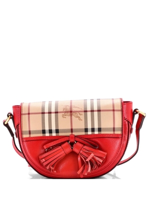 Burberry Pre-Owned Maydown Haymarket Coated Canvas and Leather Small crossbody bag - Red
