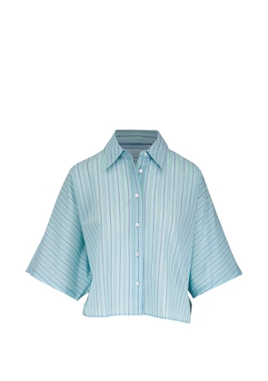 AGOLDE Merrin striped cropped shirt - Blue