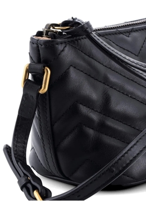 Gucci Pre-Owned GG Marmont Pochette Shoulder Bag Matelasse Leather Small hobo bag - Black
