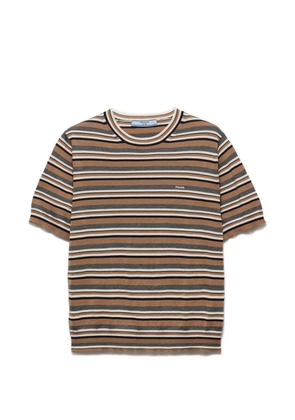 Prada short-sleeved striped jersey T-shirt - Brown