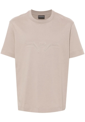 Emporio Armani logo-embossed cotton T-shirt - Grey