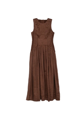 Aje Medea pleated-bodice dress - Brown