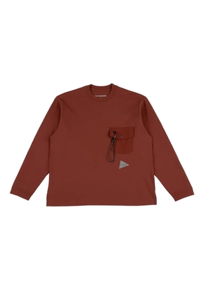 and Wander pocket long-sleeve T-shirt - Brown