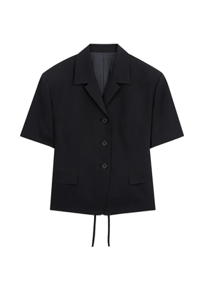 Juun.J lace-up short-sleeve jacket - Black