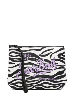 MC2 Saint Barth Aline zebra-print pouch - White