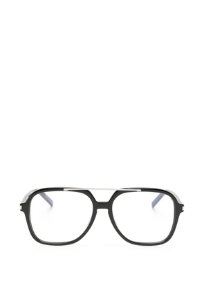 Saint Laurent Eyewear double-bridge pilot-frame glasses - Black