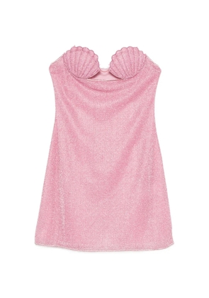 Oséree Shell-cup glitter-effect dress - Pink