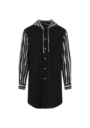 Comme des Garçons Homme Plus abstract-pattern hooded shirt - Black