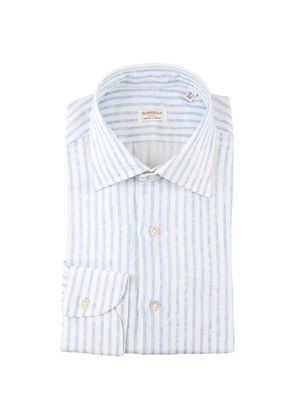 BORRIELLO NAPOLI stripe-print long-sleeved shirt - Blue
