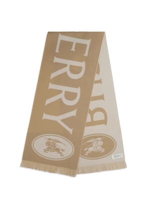 Burberry logo wool scarf - Neutrals