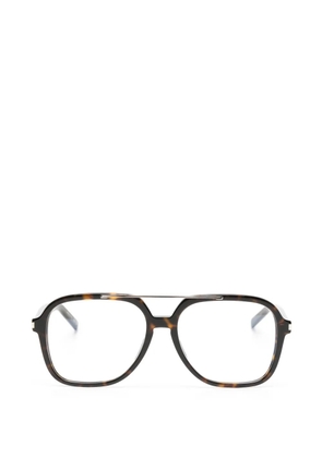 Saint Laurent Eyewear tortoiseshell-effect double-bridge glasses - Brown
