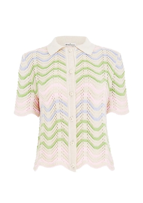 Agua Bendita Brooks chevron-knit short-sleeve shirt - Multicolour