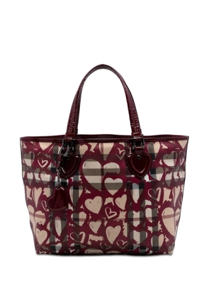 Burberry Pre-Owned 2000-2017 House Check Coated Canvas Hearts Gracie tote bag - Red