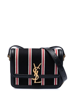 Saint Laurent Pre-Owned 2021 Small Canvas Striped Solferino Satchel In Box crossbody bag - Black
