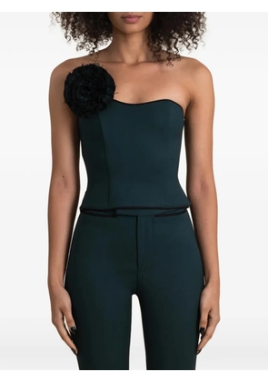 Contessa Mills Helix floral-appliqué top - Black