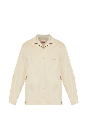 Kenzo logo-embroidered shirt - Neutrals