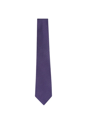 Zegna geometric-print silk tie - Purple
