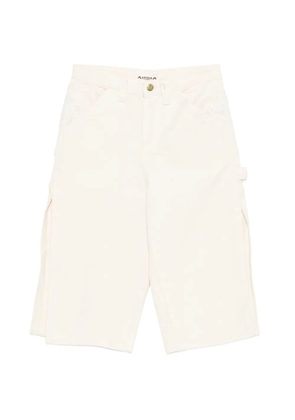 A.N.G.E.L.O. Vintage Upcycling embroidered cropped trousers - Neutrals