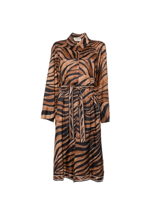 A.N.G.E.L.O. Vintage Cult 1980s zebra-print belted midi dress - Brown
