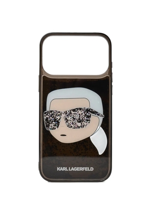 Karl Lagerfeld glitter graphic iphone 17 pro case - Black