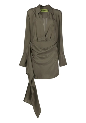 GAUGE81 Gravia long-sleeve silk minidress - Green