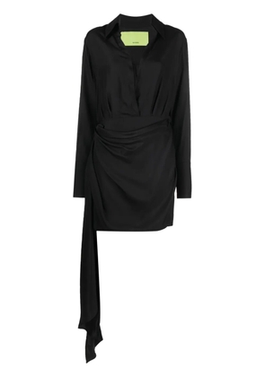 GAUGE81 V-neck draped dress - Black