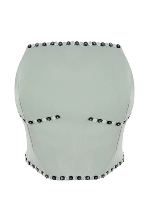Contessa Mills Benjamin button-embellished bustier top - Green