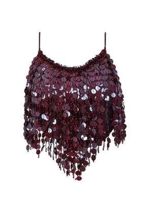 Agua Bendita Nader Cailin sequin-embellished fringed top - Red