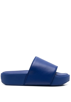 Y-3 flatform logo-patch slides - Blue