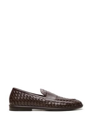 CHUCKIES woven-effect leather loafers - Brown