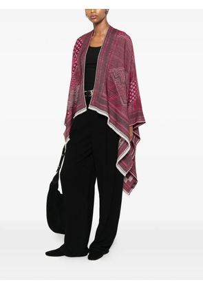 Missoni geometric-pattern fringed cape - Pink