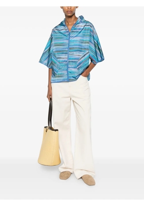 Missoni zigzag-print hooded jacket - Blue