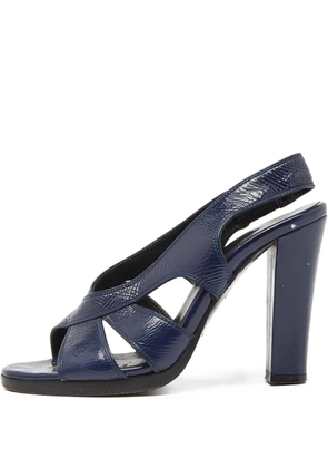 Balenciaga Pre-Owned navy embellished open-toe heels - Blue
