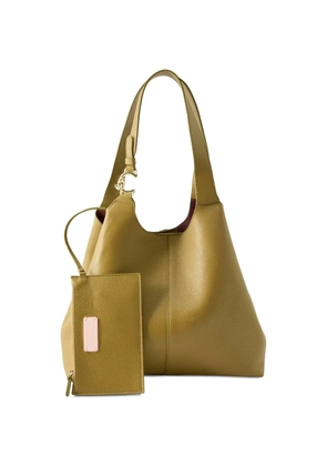 Coccinelle grained logo-charm tote bag - Green