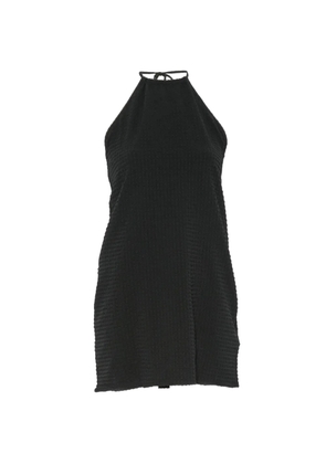 Hunza G halterneck crinkle-effect mini dress - Black