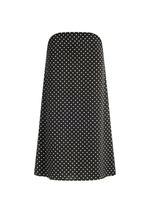 Jean Paul Gaultier polka dot asymmetric-waist midi silk skirt - Black