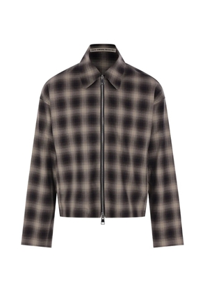 Meta Campania Collective Tino check-pattern zip-up jacket - Grey