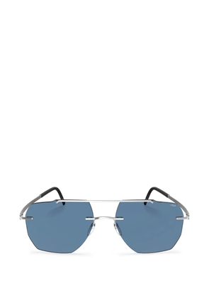 Silhouette geometric-frame double-bridge sunglasses - Silver