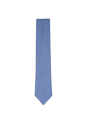 Zegna diagonal-stripe silk tie - Blue