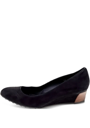 Tod's Vintage 40mm suede wedge pumps - Black