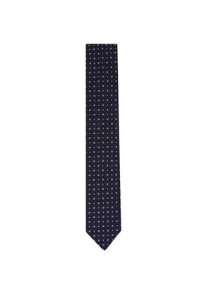 Zegna geometric-pattern silk tie - Blue